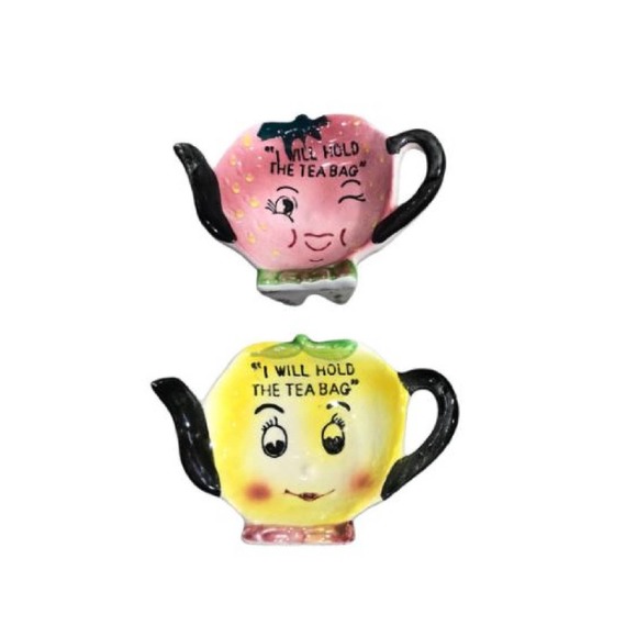Vintage Dining Vintage Anthropomorphic Tea Bag Holder Ceramic Made